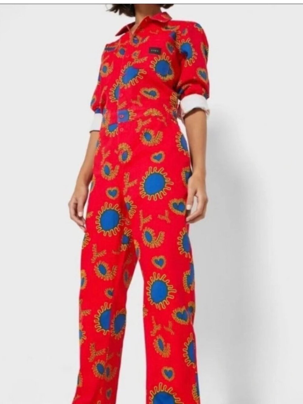 OBEY Wordwide Graphic Amoeba Print Coverall Jumpsuit
